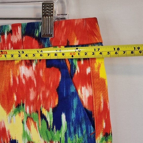 Merona Shorts Womens Size 8 Floral Red and Blue Flat Front With Pockets - Picture 4 of 6